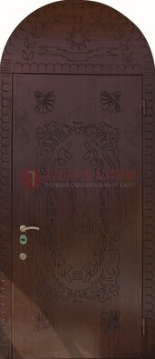 Железная арочная дверь с рисунком ДА-1 для аптеки в Красногорске
