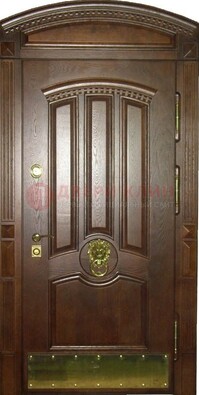 Хорошая стальная арочная дверь с декоративным элементом ДА-23 в Красногорске
