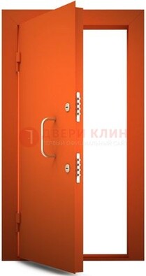 Оранжевая стальная бронированная дверь с нитроэмалью ДБ-2 в Красногорске