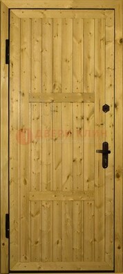 Светлая металлическая дверь с евровагонкой ДЕ-2 в Красногорске