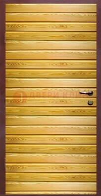 Железная дверь цвета сосна с евровагонкой ДЕ-6 в Красногорске