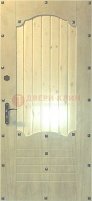 Белая железная дверь с евровагонкой ДЕ-9 в Красногорске
