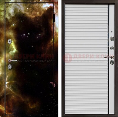 Стальная дверь с фотопечатью космоса ДФ-14 в Красногорске