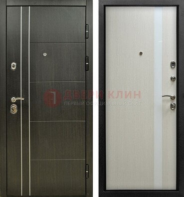 Морозостойкая темная металлическая дверь с МДФ ДМ-164 в Долгопрудном