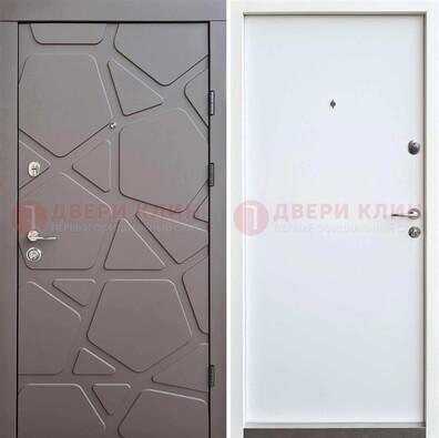 Серая входная дверь с филенчатой МДФ ДМ-216 в Красногорске
