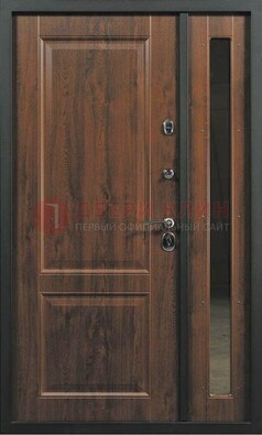 Темная железная дверь с панелью МДФ с зеркалом ДМ-338 в Красногорске