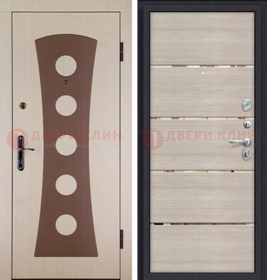 Светлая металлическая дверь с МДФ в квартиру ДМ-365 в Красногорске