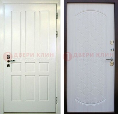 Белая стальная дверь с МДФ в квартиру ДМ-378 в Красногорске