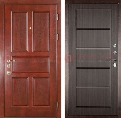 Красная металлическая дверь с МДФ в квартиру ДМ-387 в Красногорске
