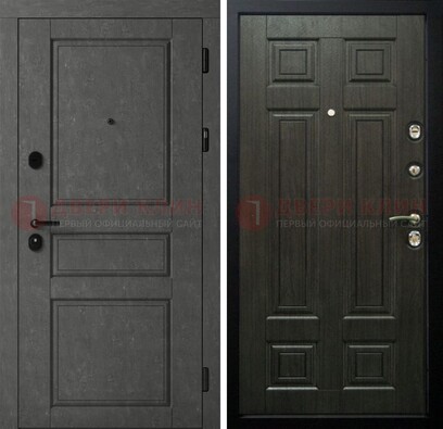 Серая стальная дверь с классическими МДФ ДМ-456 в Красногорске