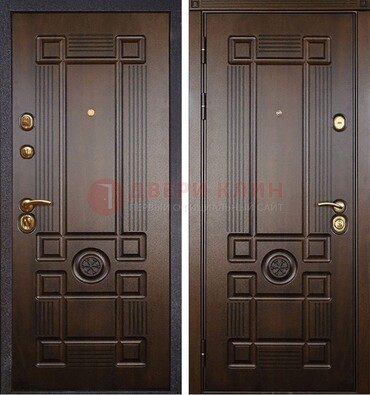 Квартирная коричневая железная дверь с МДФ ДМ-45 в Красногорске