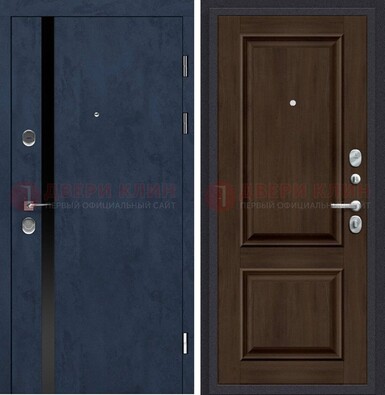 Синяя входная дверь МДФ с обеих сторон ДМ-473 в Красногорске