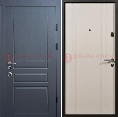 Темно-серая стальная дверь с МДФ хайтек ДМ-481 в Красногорске