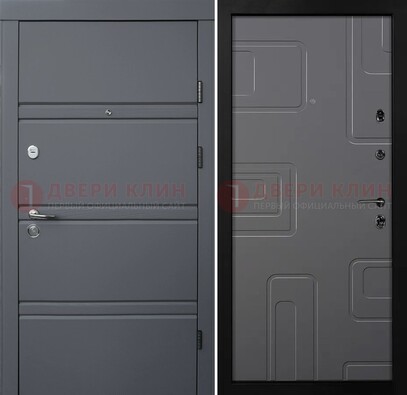 Серая металлическая дверь с МДФ в квартиру ДМ-485 в Красногорске