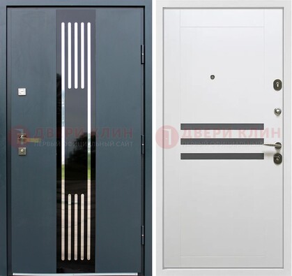 Темная квартирная дверь с разными МДФ ДМ-504 в Красногорске