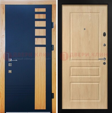 Двухцветная железная дверь с МДФ в квартиру ДМ-511 в Красногорске