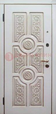 Уличная белая дверь для загородного дома с МДФ ДМ-529 в Красногорске