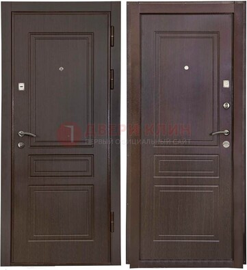 Антивандальная коричневая железная дверь с МДФ ДМ-61 в Красногорске