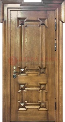 Филенчатая железная дверь с массивом дуба ДМД-56 в Красногорске