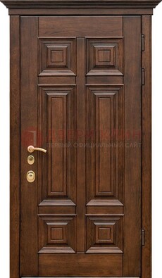 Филенчатая железная дверь с массивом дуба ДМД-68 в Красногорске