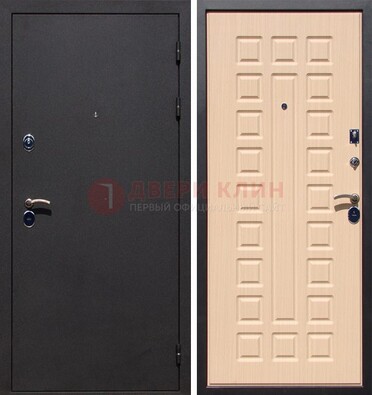 Черная стальная дверь с порошковым окрасом МДФ внутри ДП-102 в Красногорске