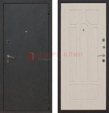 Серая входная дверь с порошковым покрытием МДФ внутри ДП-129 в Красногорске