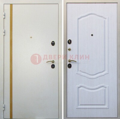 Белая входная дверь с порошковым напылением ДП-136 в Красногорске