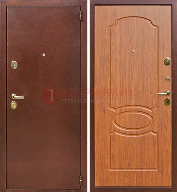 Коричневая стальная дверь с порошковым напылением ДП-137 в Красногорске