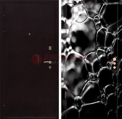 Черная стальная дверь с порошковым окрасом с фотопечатью ДП-158 в Красногорске