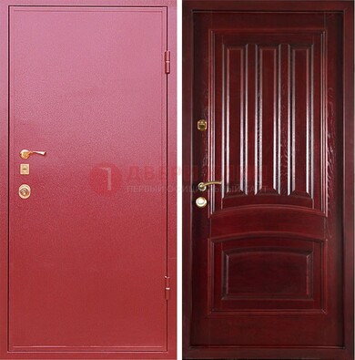 Красная металлическая дверь с порошковым напылением ДП-165 в Красногорске