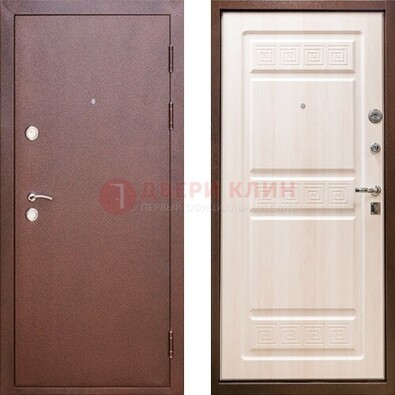 Коричневая металлическая дверь с порошковым напылением ДП-182 в Красногорске