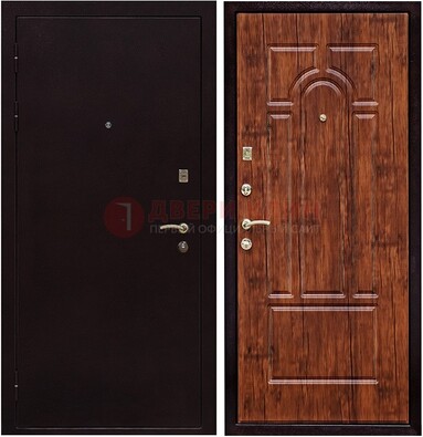 Темная железная дверь с порошковым покрытием ДП-194 в Черноголовке