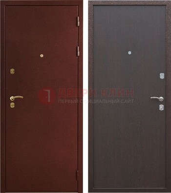Бордовая входная дверь с порошковым покрытием ДП-201 в Красногорске