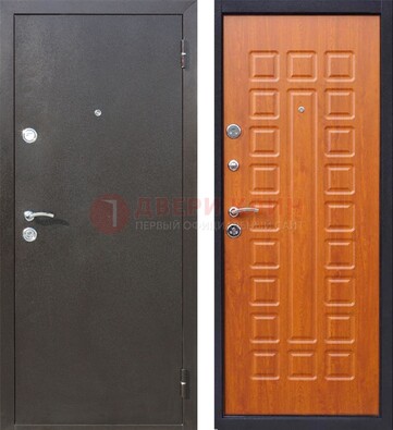 Коричневая стальная дверь с порошковым напылением ДП-202 в Красногорске