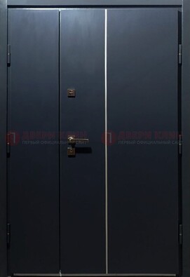 Темная металлическая дверь с порошковым покрытием ДП-220 в Тихвине