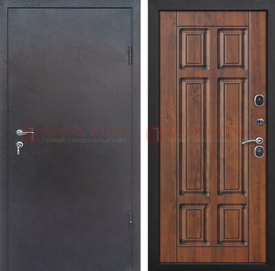 Темная входная дверь с порошковым покрытием с МДФ панелью ДП-235 в Красногорске