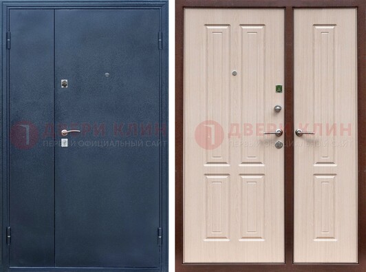 Двустворчатая стальная дверь с порошковым напылением и МДФ ДП-239 в Красногорске
