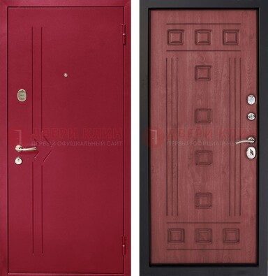Красная железная дверь с порошковым напылением ДП-242 в Красногорске