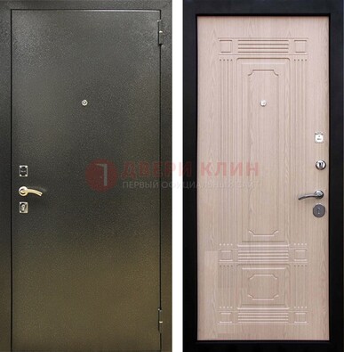 Входная темно-серая дверь с порошковым напылением и МДФ ДП-273 в Красногорске