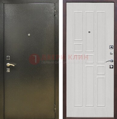 Входная дверь Темное серебро с порошковой отделкой и терморазрывом МДФ ДП-282 в Красногорске