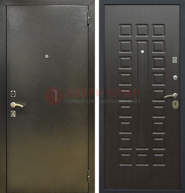 Темно-серая железная дверь с порошковым покрытием и МДФ Венге ДП-287 в Красногорске
