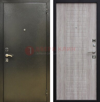 Железная темная дверь с порошковым покрытием и филенчатой МДФ ДП-297 в Красногорске