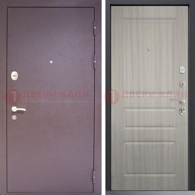 Темная стальная дверь с порошковым окрасом и МДФ ДП-310 в Красногорске