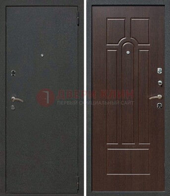 Черная металлическая дверь с порошковым окрасом ДП-47 в Красногорске