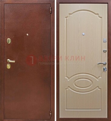 Коричневая металлическая дверь с порошковым окрасом ДП-76 в Красногорске