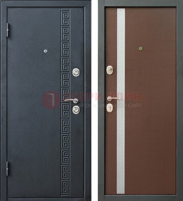 Черная стальная дверь с порошковым напылением ДП-9 в Красногорске