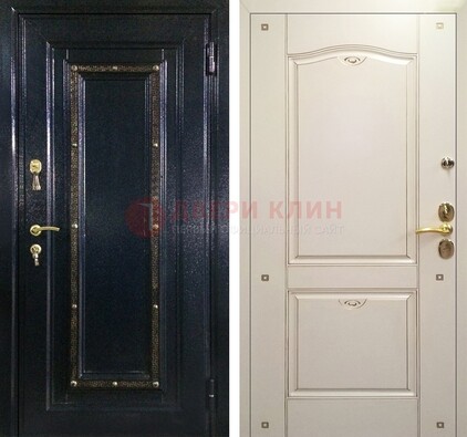 Парадная дверь с золотистым декором ДПР-3 в квартиру в Красногорске