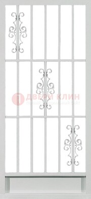 Белая железная решетчатая дверь ДР-9 в Красногорске