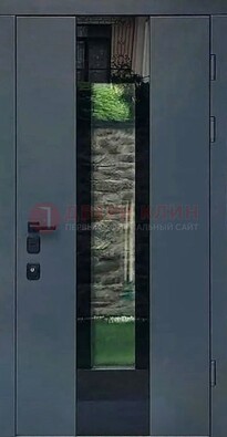 Современная дверь со стеклом для коттеджа ДС-40 в Красногорске