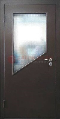 Стальная дверь со стеклом ДС-5 в кирпичный коттедж в Красногорске